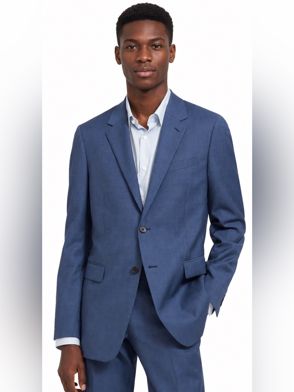 Theory Rodolf CL Wool Blazer Men 42 Blue Modern Fit Suit Jacket Minimalist